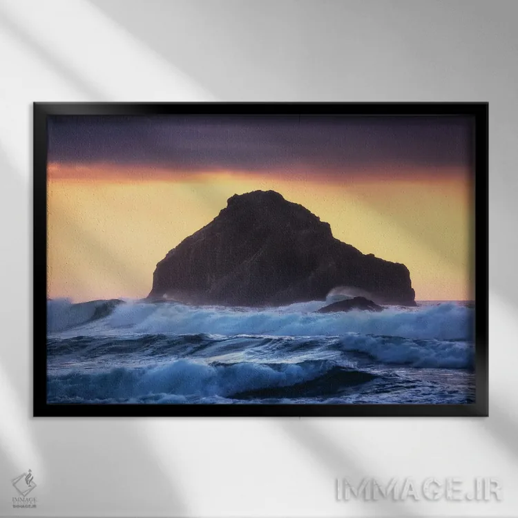 تابلو غروب ساحل وحشی بندن اثر دنیل گاستاگر - نمای قابدار مشکی