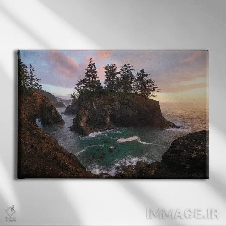 تابلو غروب در ساحل اورگن اثر دنیل گاستاگر - نمای روبهرو روی دیوار