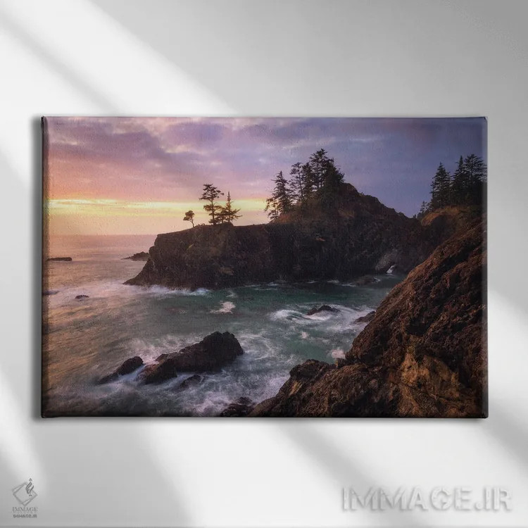 تابلو غروب در ساحل وحشی اورگن اثر دنیل گاستاگر - نمای روبهرو روی دیوار