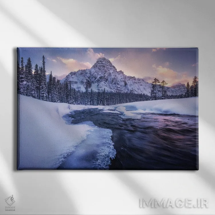 تابلو غروب زمستانی در کوه چفرن در آلبرتا اثر دنیل گاستاگر - نمای روبهرو روی دیوار