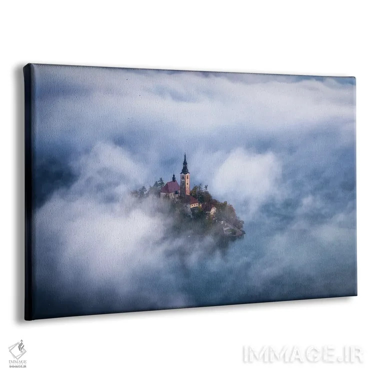 تابلو نمای مهآلود بر فراز دریاچه بلد (اسلوونی) اثر دنیل گاستاگر - نمای پرسپکتیو محصول