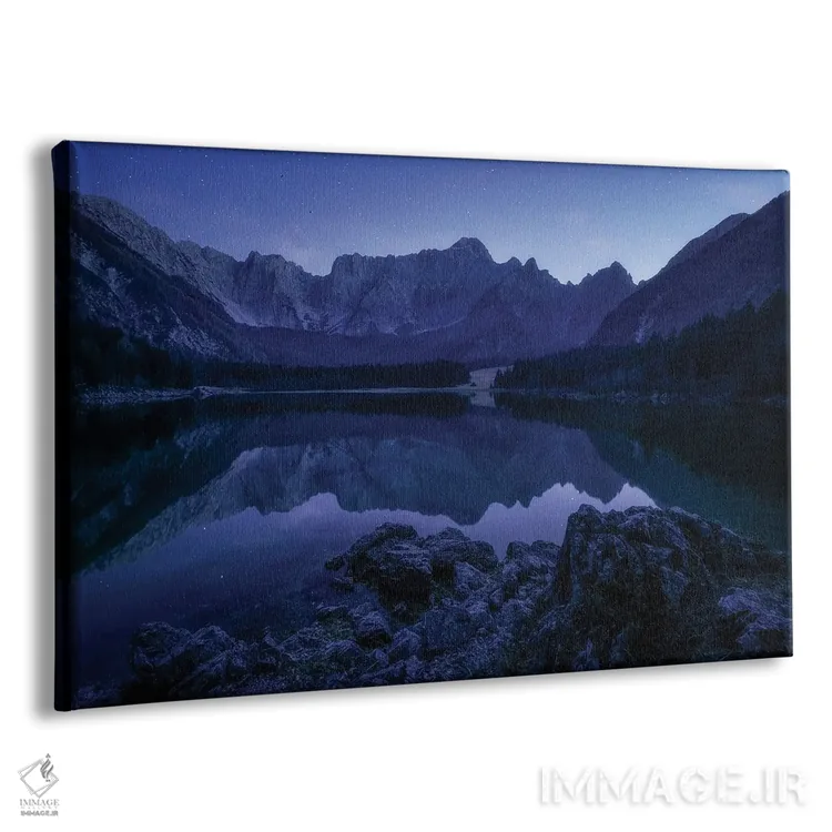 تابلو شب آبی در دریاچه فوزینه در آلپ ایتالیا اثر دنیل گاستاگر - نمای پرسپکتیو محصول