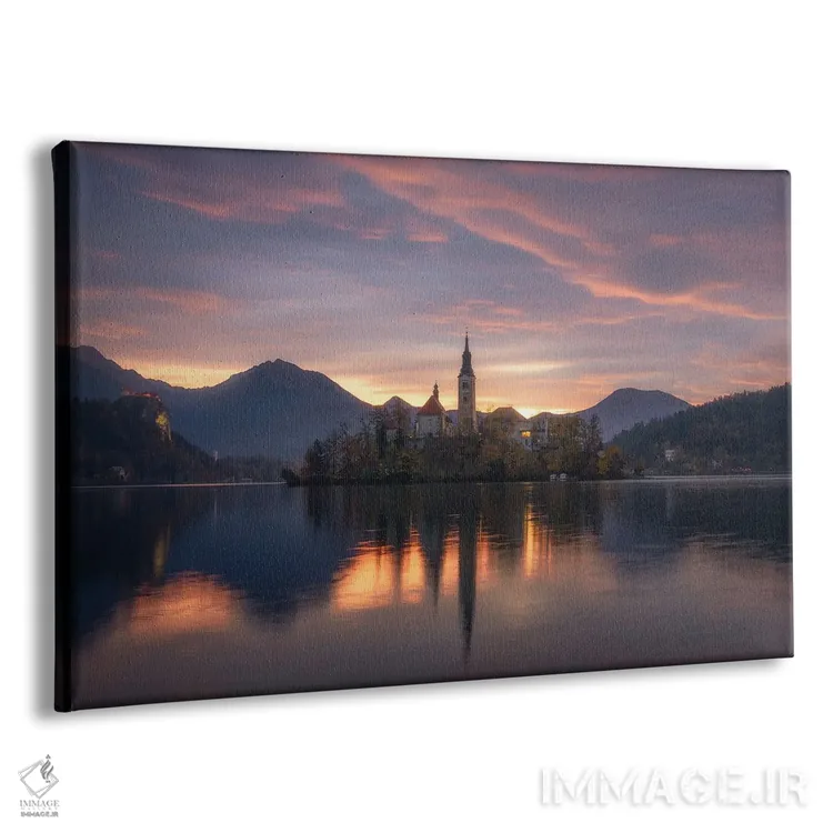تابلو طلوع سوزان بر دریاچه بلد (اسلوونی) اثر دنیل گاستاگر - نمای پرسپکتیو محصول