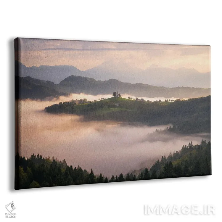 تابلو صبح مهآلود در کوهستان اسلوونی اثر دنیل گاستاگر - نمای پرسپکتیو محصول