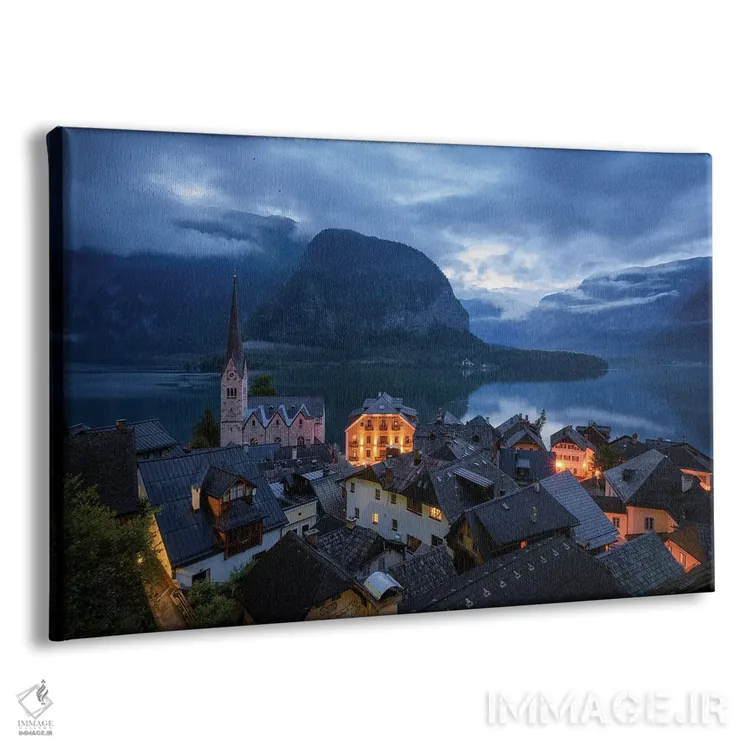 تابلو روستای هالشتات در ساعت آبی (اتریش) اثر دنیل گاستاگر - نمای پرسپکتیو محصول
