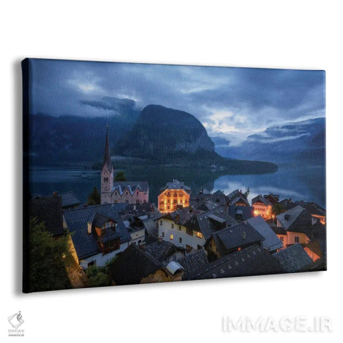 تابلو روستای هالشتات در ساعت آبی (اتریش) اثر دنیل گاستاگر - نمای پرسپکتیو محصول