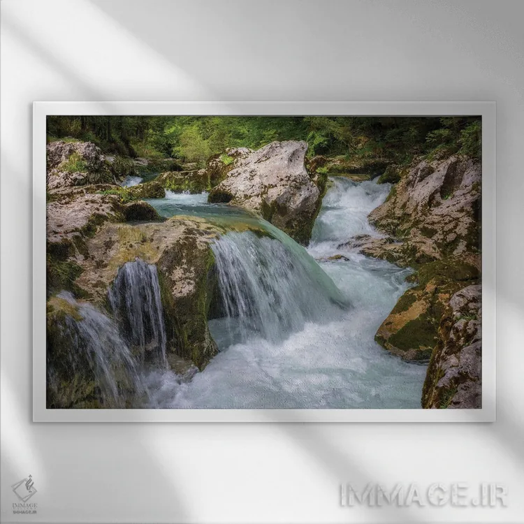 تابلو بهار در جنگل اسلوونی اثر دنیل گاستاگر - نمای قابدار سفید