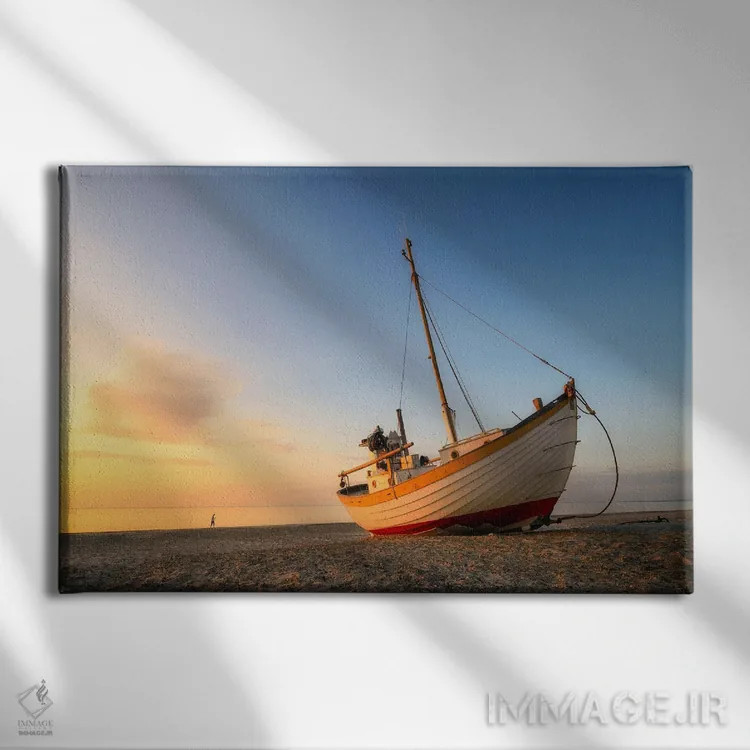 تابلو آخرین نور در ساحل دانمارک اثر دنیل گاستاگر - نمای روبهرو روی دیوار