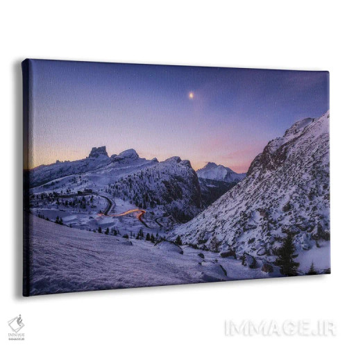 تابلو سپیدهدم زمستانی در پاسو فالزارگو، دولومیت (ایتالیا) اثر دنیل گاستاگر - نمای پرسپکتیو محصول