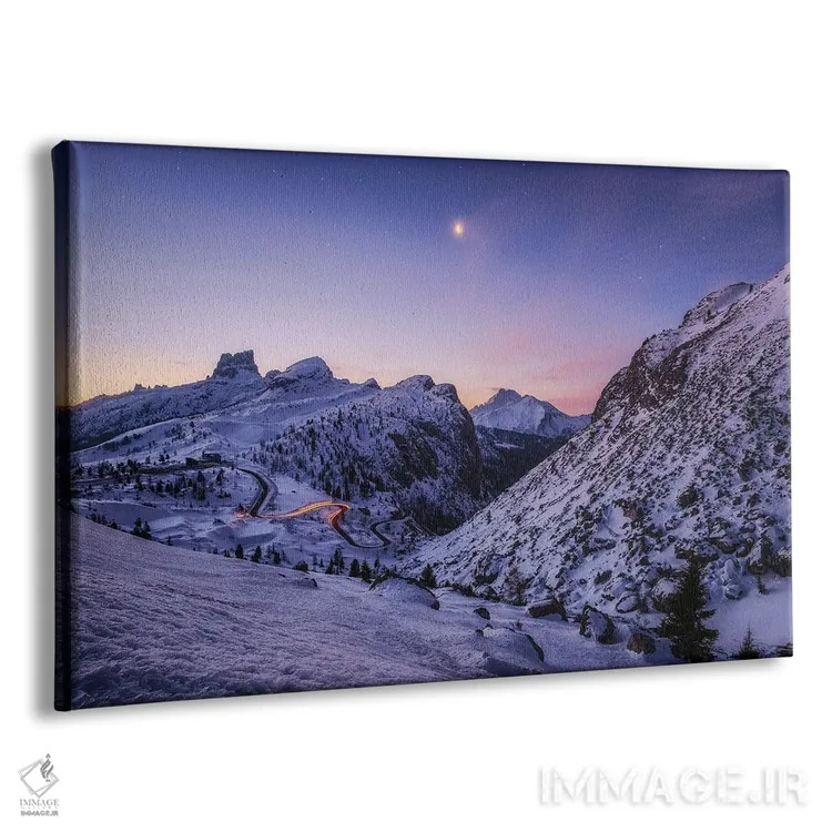 تابلو سپیدهدم زمستانی در پاسو فالزارگو، دولومیت (ایتالیا) اثر دنیل گاستاگر - نمای پرسپکتیو محصول