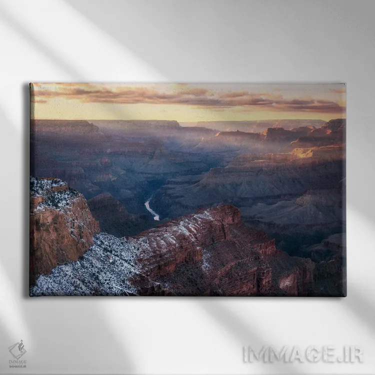 تابلو آخرین پرتو نور بر دیوارهای گرند کنیون اثر دنیل گاستاگر - نمای روبهرو روی دیوار