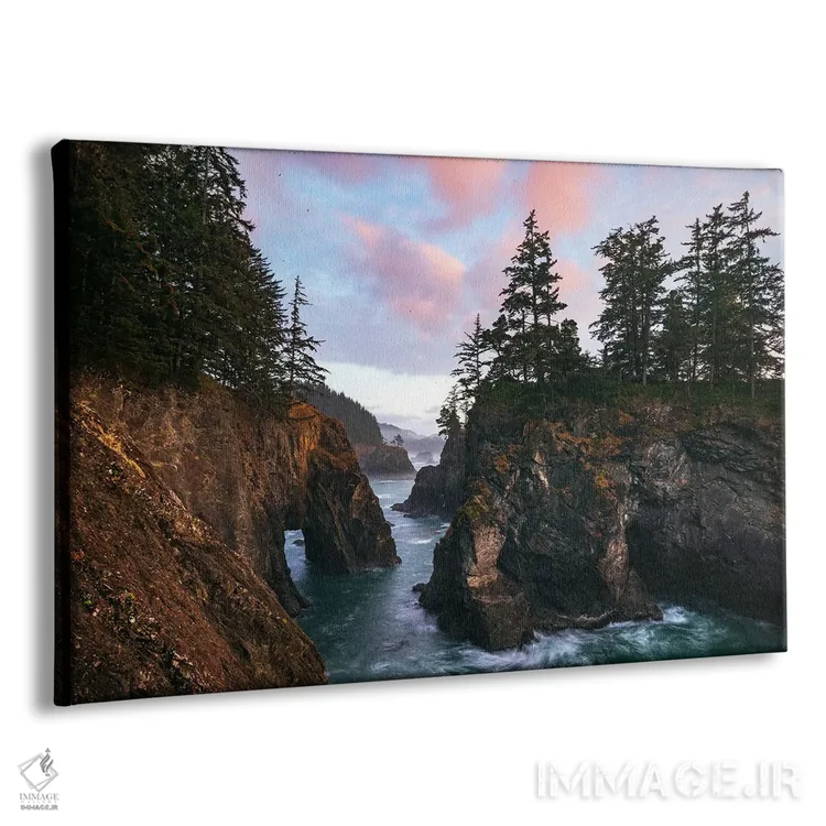 تابلو ابرهای صورتی غروب در ساحل اورگن اثر دنیل گاستاگر - نمای پرسپکتیو محصول