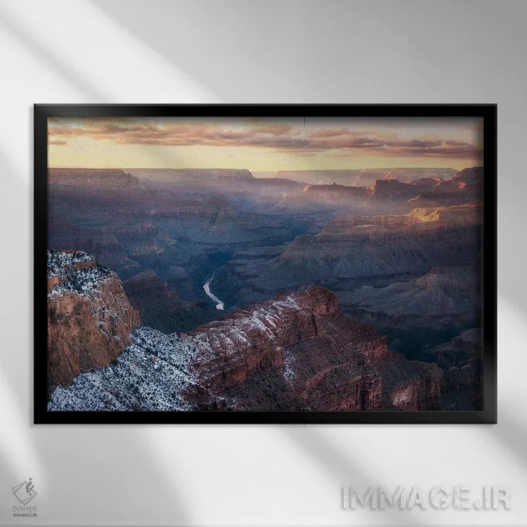 تابلو آخرین پرتو نور بر دیوارهای گرند کنیون اثر دنیل گاستاگر - نمای قابدار مشکی