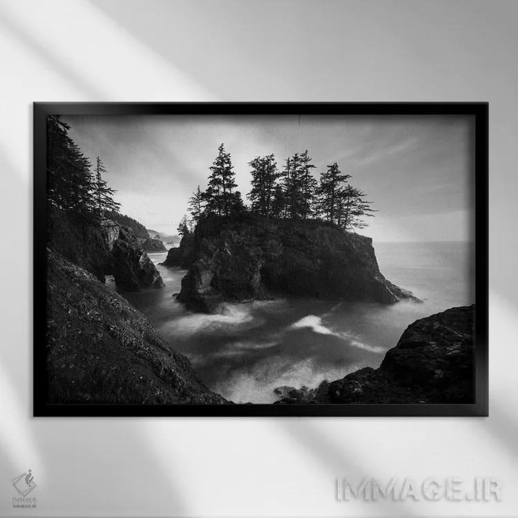 تابلو خط ساحلی نمایشی اورگن اثر دنیل گاستاگر - نمای قابدار مشکی