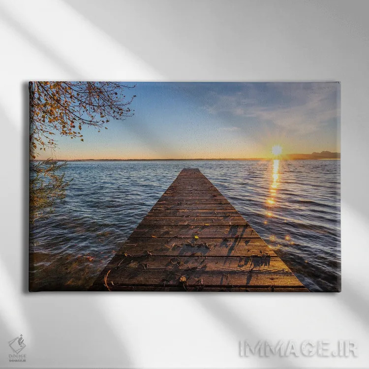 تابلو صبح طلایی در دریاچه کیمزه (بایرن) اثر دنیل گاستاگر - نمای روبهرو روی دیوار
