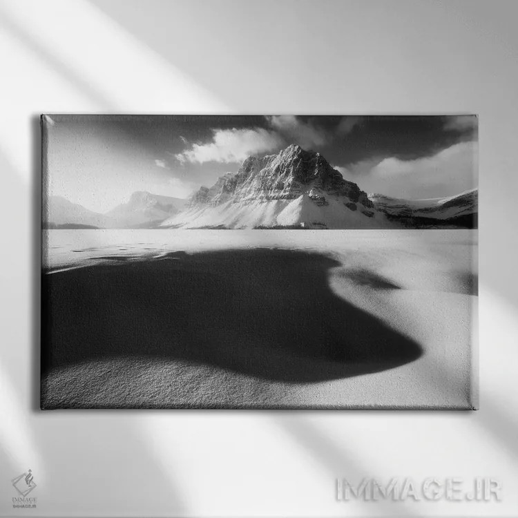 تابلو صبح زمستانی آفتابی در دریاچه بو (آلبرتا) اثر دنیل گاستاگر - نمای روبهرو روی دیوار