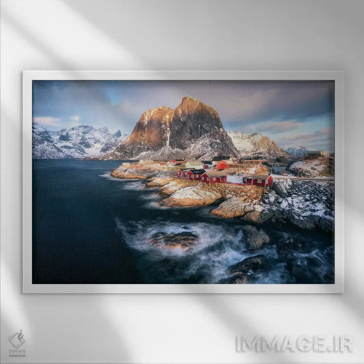 تابلو عصر طلایی زمستانی در هامنی (نروژ) اثر دنیل گاستاگر - نمای قابدار سفید