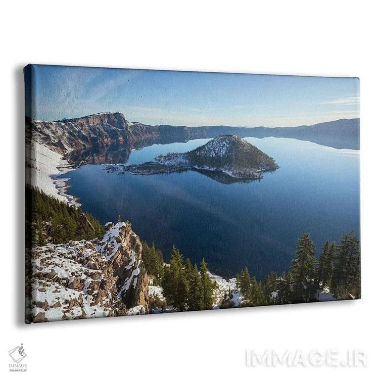 تابلو یک صبح زمستانی آفتابی در پارک ملی دریاچه کراتر (آمریکا) اثر دنیل گاستاگر - نمای پرسپکتیو محصول