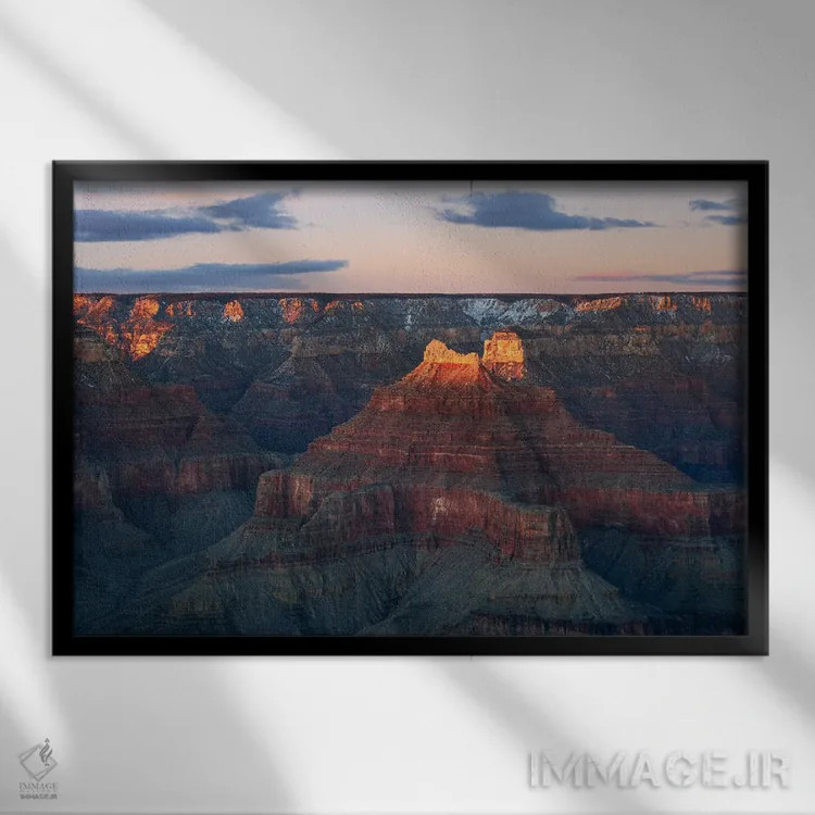 تابلو آخرین نور روز در پارک ملی گرند کانیون (آمریکا) اثر دنیل گاستاگر - نمای قابدار مشکی