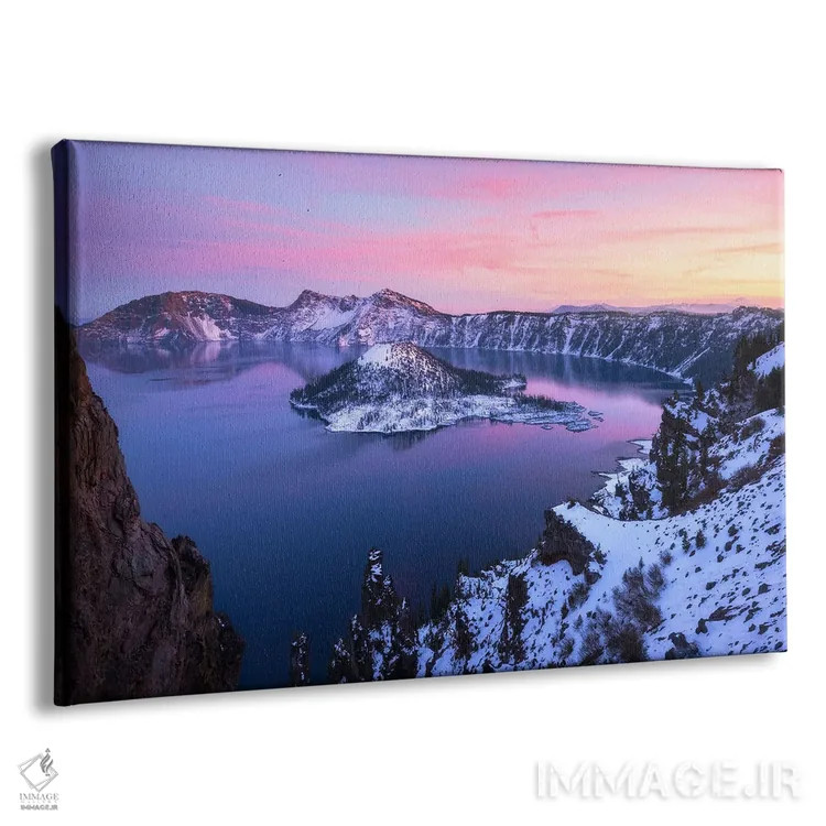 تابلو رنگهای ملایم غروب در پارک ملی دریاچه کراتر اثر دنیل گاستاگر - نمای پرسپکتیو محصول