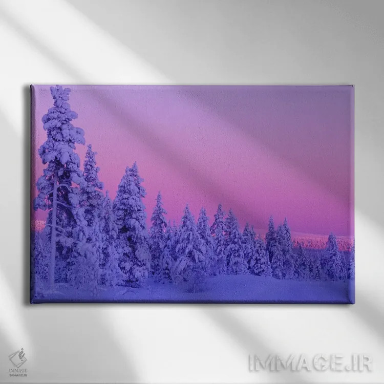 تابلو Saariselka, Lapland, Finland,غروب زمستانی جادویی، ساریسلکا، لاپلند، فنلاند اثر دیزی گیلارباوری - نمای روبهرو روی دیوار