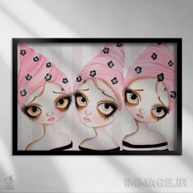 تابلو یک دو سه ۲ (فرانسه) اثر داتی گلیسون - نمای قابدار مشکی