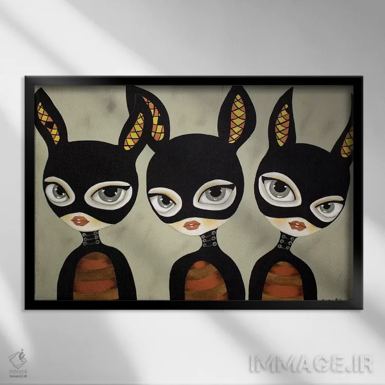 تابلو سهتا از یک نوع اثر داتی گلیسون - نمای قابدار مشکی