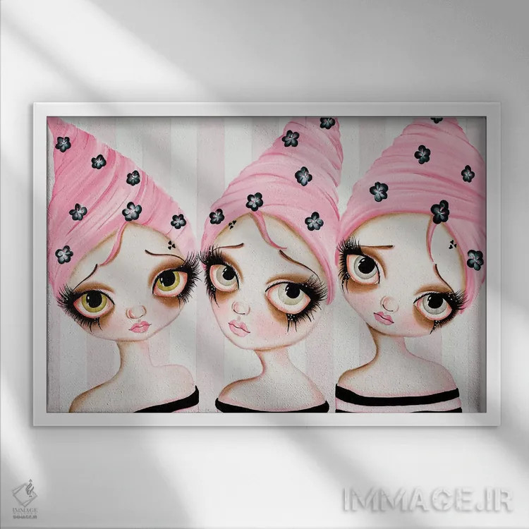 تابلو یک دو سه ۲ (فرانسه) اثر داتی گلیسون - نمای قابدار سفید