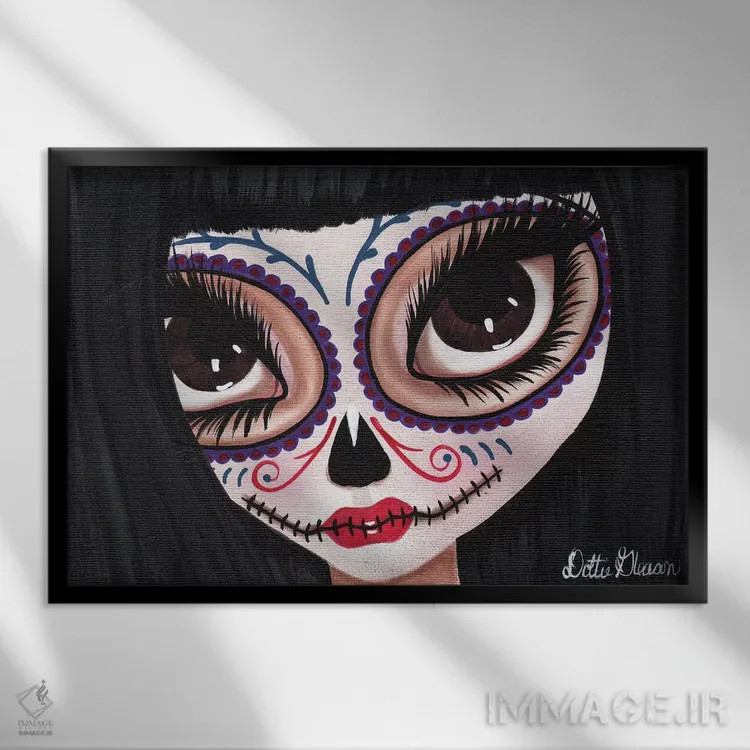 تابلو روز مردگان: تو را میبینم (جشن مکزیکی) اثر داتی گلیسون - نمای قابدار مشکی