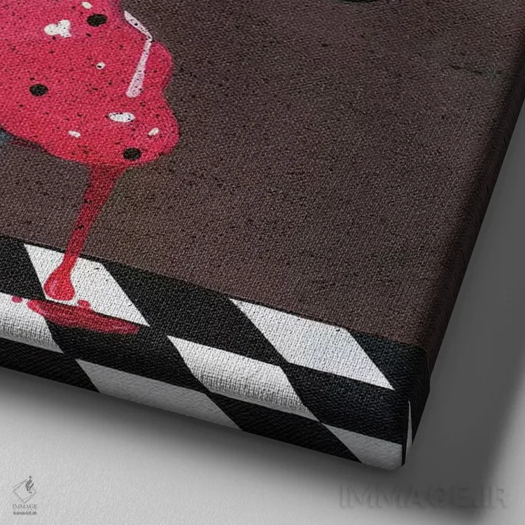 تابلو تولدت مبارک اثر داتی گلیسون - نمای نزدیک بافت بوم