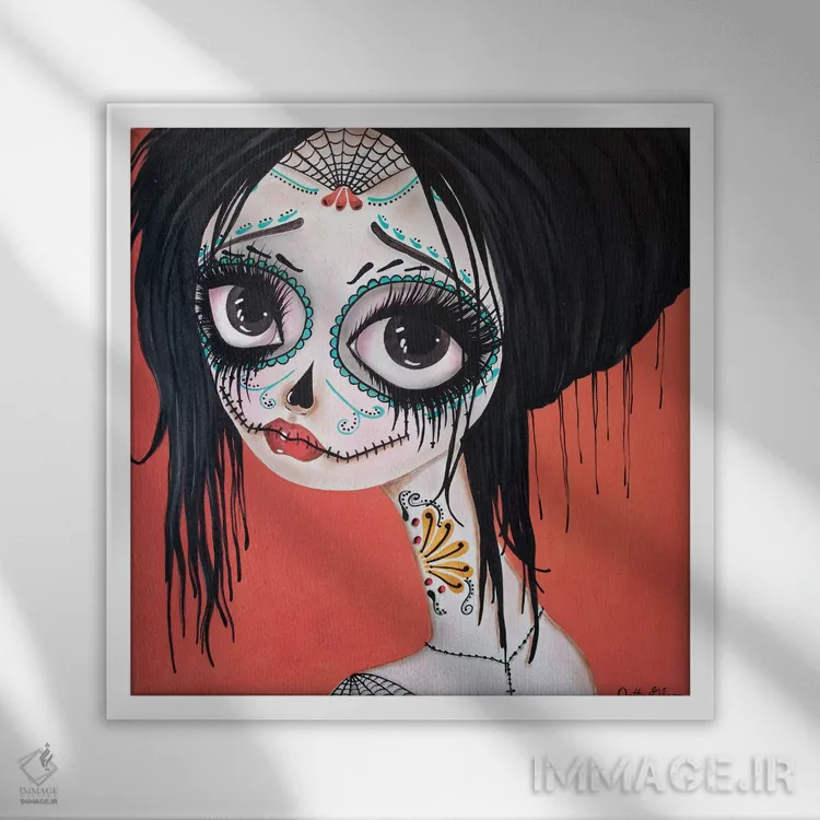 تابلو روز مردگان شماره ۱۰ (جشن مکزیکی) اثر داتی گلیسون - نمای قابدار سفید