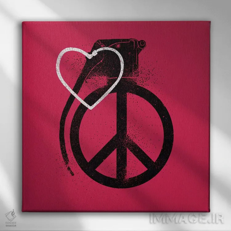 تابلو قدرت کامل اثر دیجیتال کاربین (نام هنرمند یا استودیو) - نمای روبهرو روی دیوار