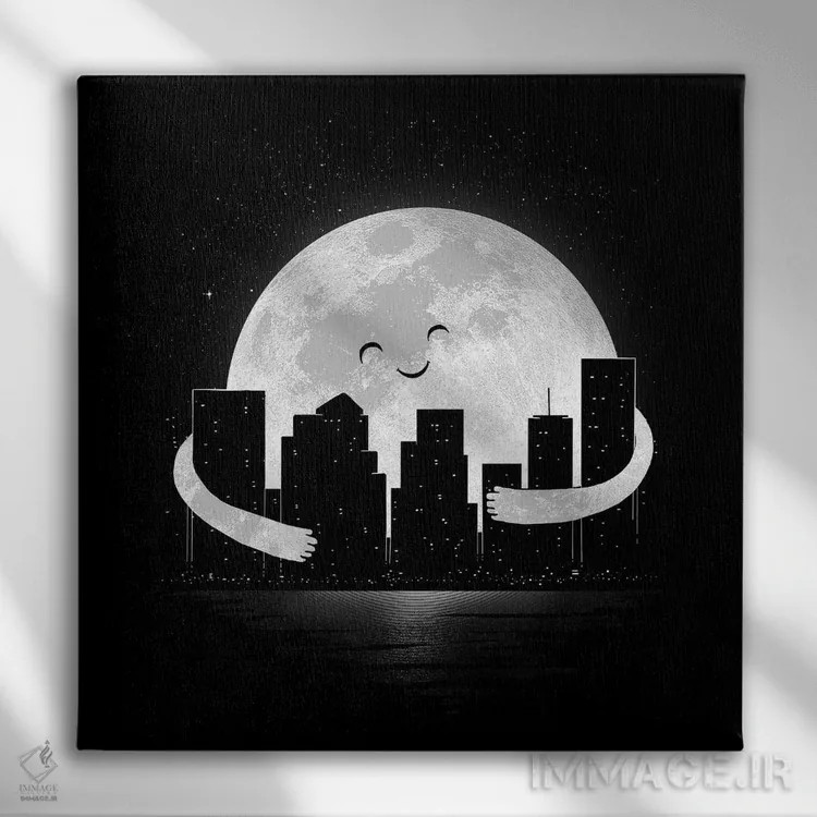 تابلو شب بخیر اثر دیجیتال کاربین (نام هنرمند یا استودیو) - نمای روبهرو روی دیوار