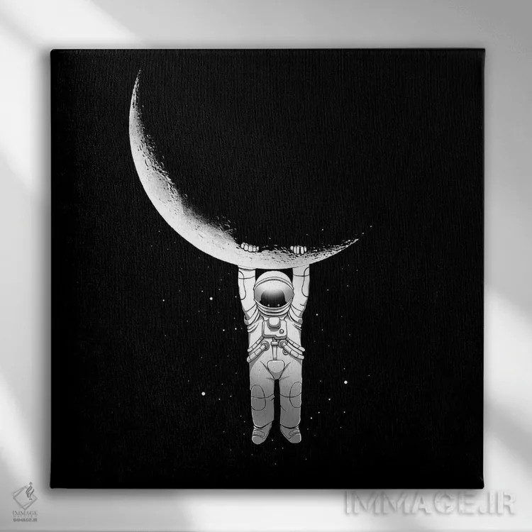 تابلو کمک اثر دیجیتال کاربین (نام هنرمند یا استودیو) - نمای روبهرو روی دیوار