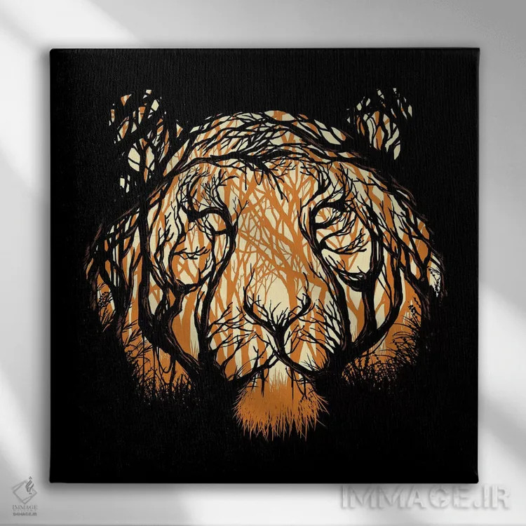 تابلو شکارچی پنهان اثر دیجیتال کاربین (نام هنرمند یا استودیو) - نمای روبهرو روی دیوار