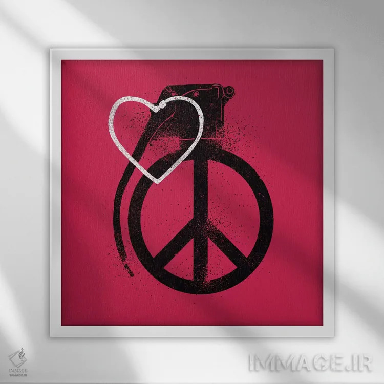 تابلو قدرت کامل اثر دیجیتال کاربین (نام هنرمند یا استودیو) - نمای قابدار سفید