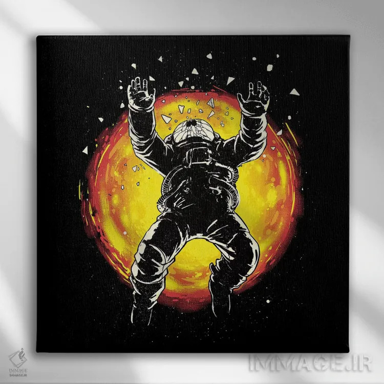 تابلو گم شده در فضا اثر دیجیتال کاربین (نام هنرمند یا استودیو) - نمای روبهرو روی دیوار