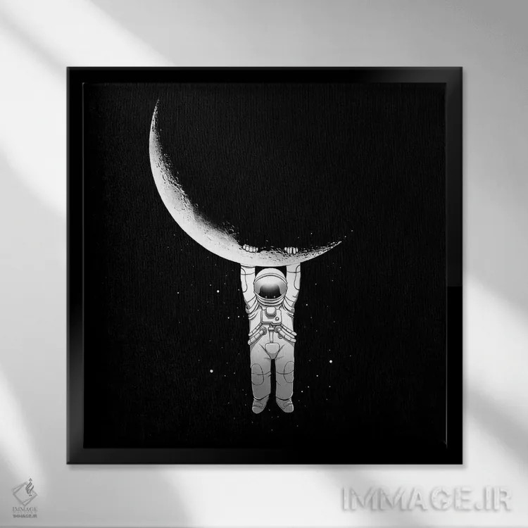 تابلو کمک اثر دیجیتال کاربین (نام هنرمند یا استودیو) - نمای قابدار مشکی