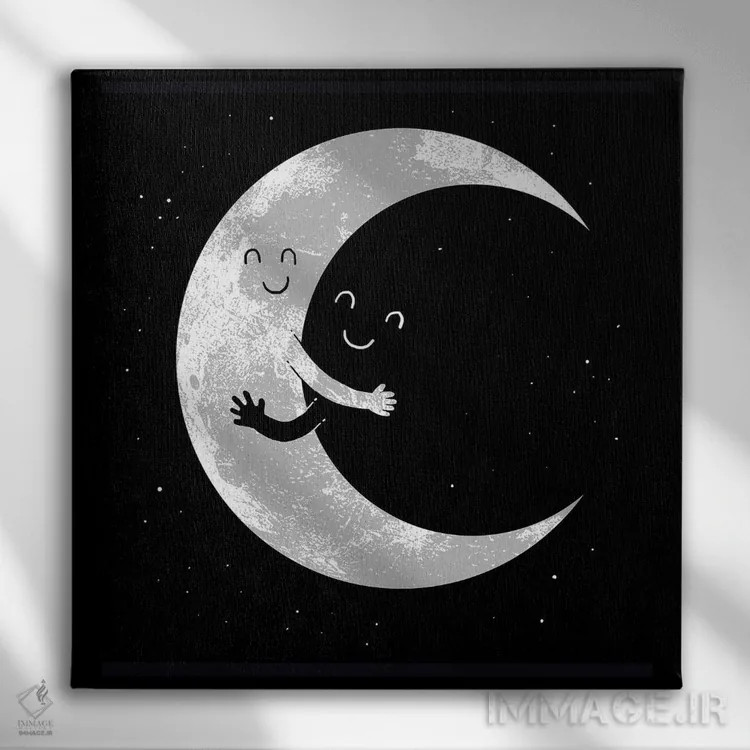 تابلو آغوش ماه اثر دیجیتال کاربین (نام هنرمند یا استودیو) - نمای روبهرو روی دیوار