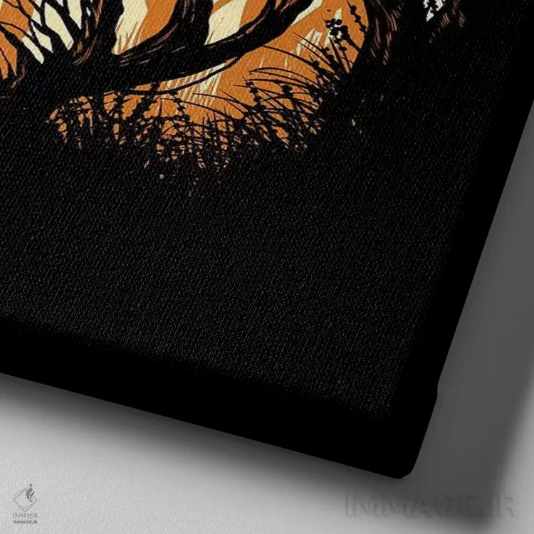 تابلو شکارچی پنهان اثر دیجیتال کاربین (نام هنرمند یا استودیو) - نمای نزدیک بافت بوم