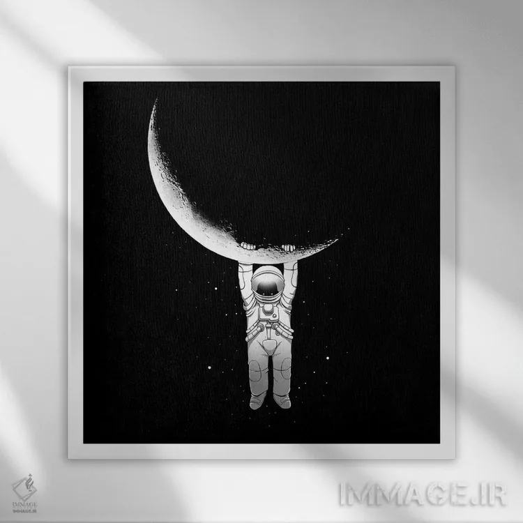 تابلو کمک اثر دیجیتال کاربین (نام هنرمند یا استودیو) - نمای قابدار سفید