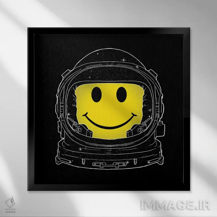 تابلو خوشبختی (اصلاح نویسه: Happiness) اثر دیجیتال کاربین (نام هنرمند یا استودیو) - نمای قابدار مشکی