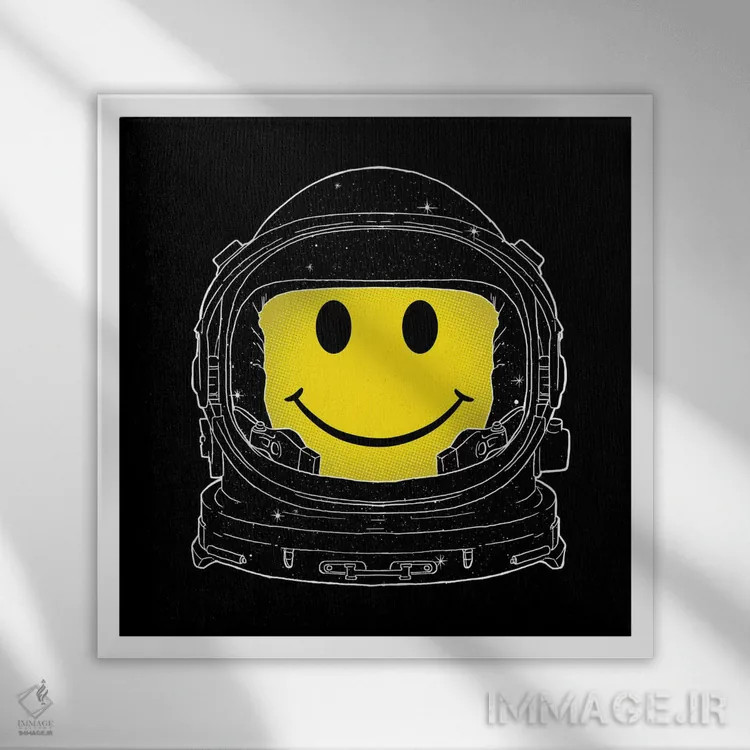 تابلو خوشبختی (اصلاح نویسه: Happiness) اثر دیجیتال کاربین (نام هنرمند یا استودیو) - نمای قابدار سفید