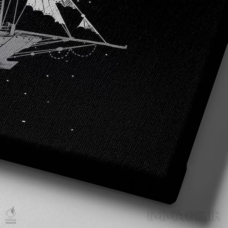 تابلو کشتی ماه اثر دیجیتال کاربین (نام هنرمند یا استودیو) - نمای نزدیک بافت بوم