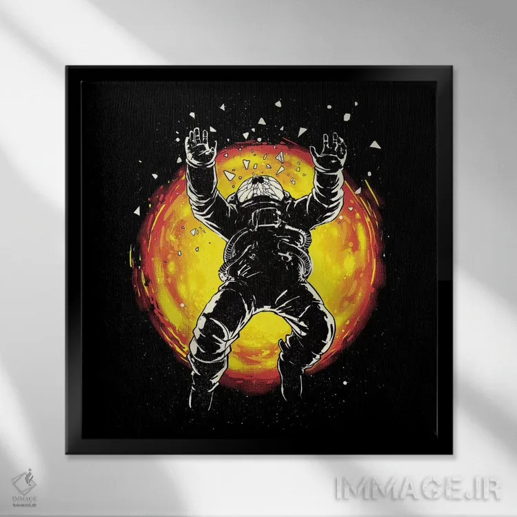 تابلو گم شده در فضا اثر دیجیتال کاربین (نام هنرمند یا استودیو) - نمای قابدار مشکی