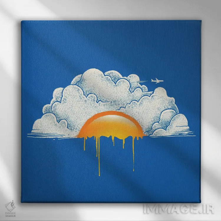 تابلو صبحانه اثر دیجیتال کاربین (نام هنرمند یا استودیو) - نمای روبهرو روی دیوار