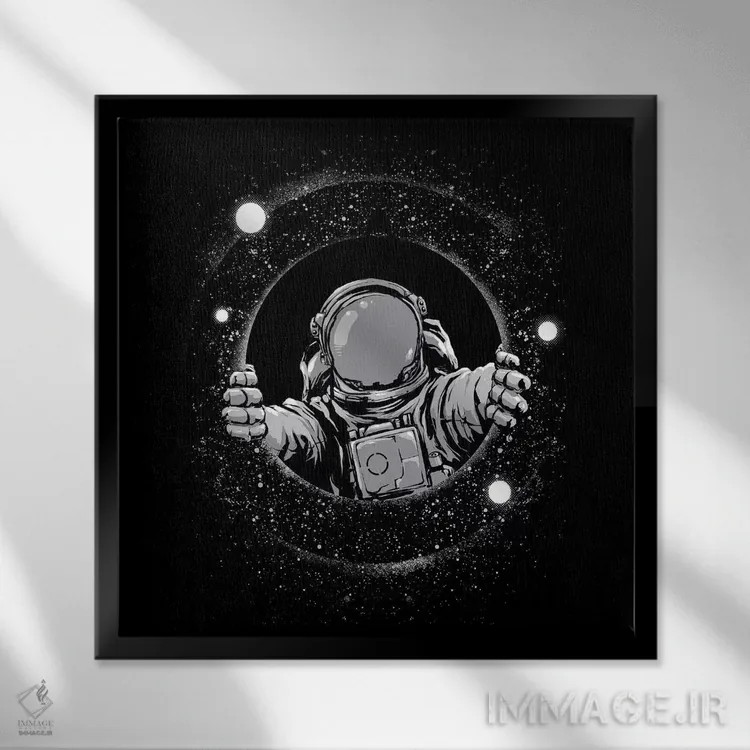 تابلو سیاهچاله اثر دیجیتال کاربین (نام هنرمند یا استودیو) - نمای قابدار مشکی