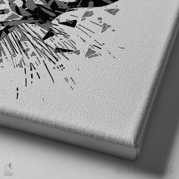 تابلو چشمهای وحشی اثر دیجیتال کاربین (نام هنرمند یا استودیو) - نمای نزدیک بافت بوم