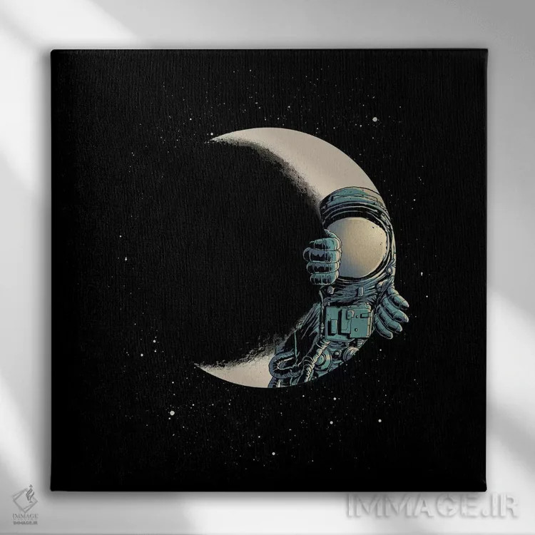 تابلو هلال ماه اثر دیجیتال کاربین (نام هنرمند یا استودیو) - نمای روبهرو روی دیوار