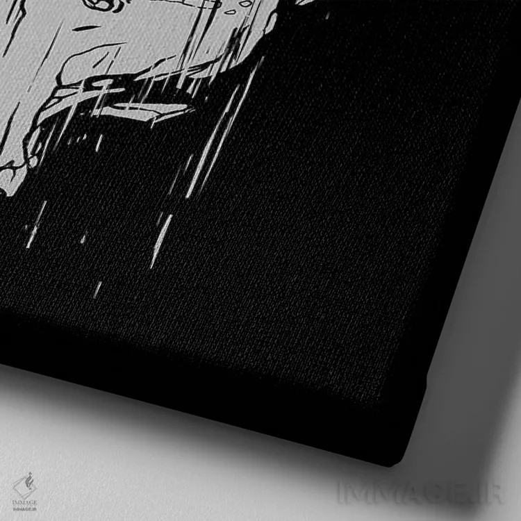 تابلو جمجمه شکسته اثر دیجیتال کاربین (نام هنرمند یا استودیو) - نمای نزدیک بافت بوم